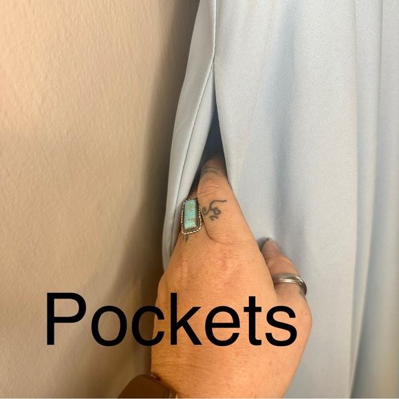 Ieena for Mac Duggal Classic A-Line V-Neck Ballgown Powder Blue Sz12 - Picture 8 of 14